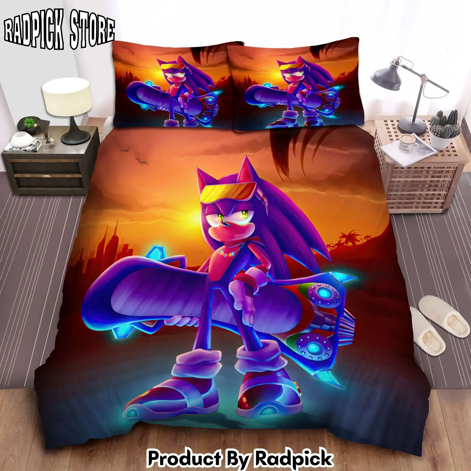 Radpick sonic the hedgehog with his hoverboard duvet cover bedroom sets comfortable bedding sets rp3272177
